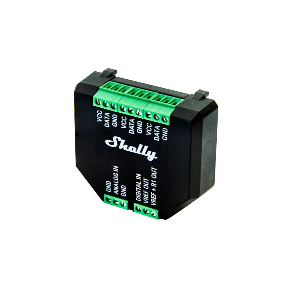 Shelly AddOn Plus - Módulo AddOn Plus para Sensores de Estado e Temperatura