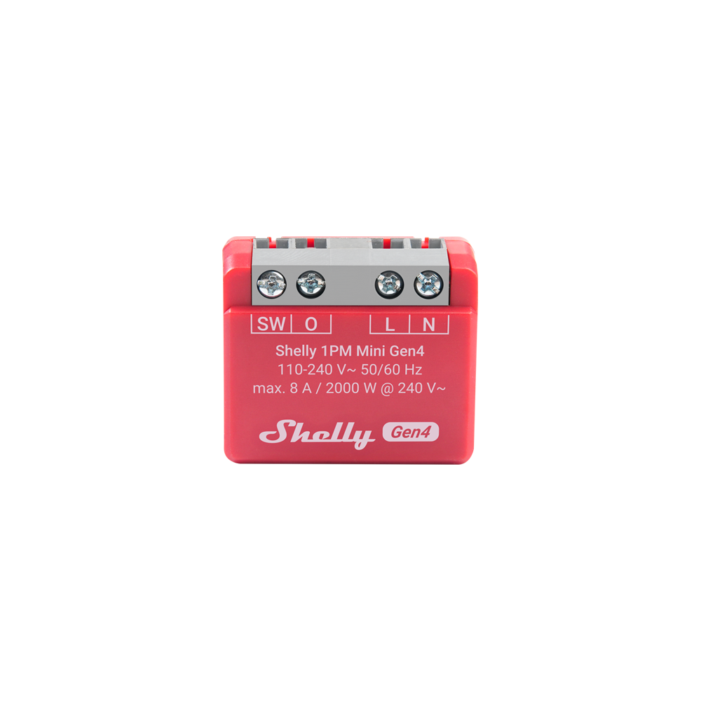 Shelly 1PM Gen4 Mini - Módulo para Interruptor 1 botão ou Portão de Garagem 8A WiFi/BT/Zigbee