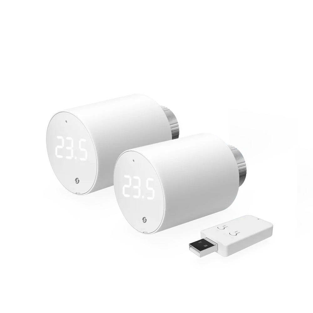 Shelly Cabeça de válvula de radiador termostática inteligente Bluetooth e WiFi (2 unidades) - Shelly BLU TRV 2 Pack