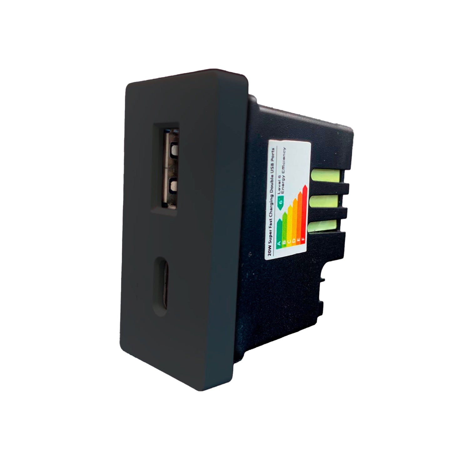 SmartStaging vPRO Meio Módulo USB-C + USB-A 20W Preto - SYP0MUCAPR