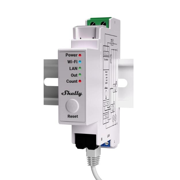 SHELLY EM-50 Pro - Módulo WiFi/BT/LAN + 2 núcleos de 50 Amperes