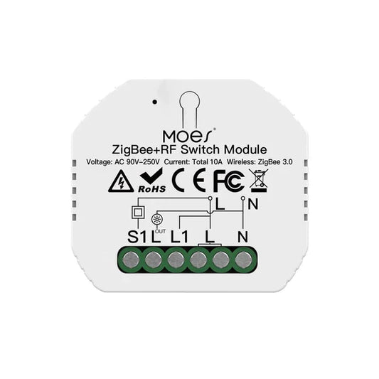 Moes Módulo Interruptor de Luz Inteligente 1 canal - Smart Zigbee + RF433