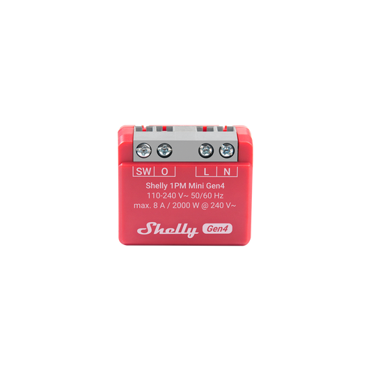 Shelly 1PM Gen4 Mini - Módulo para Interruptor 1 botão ou Portão de Garagem 8A WiFi/BT/Zigbee