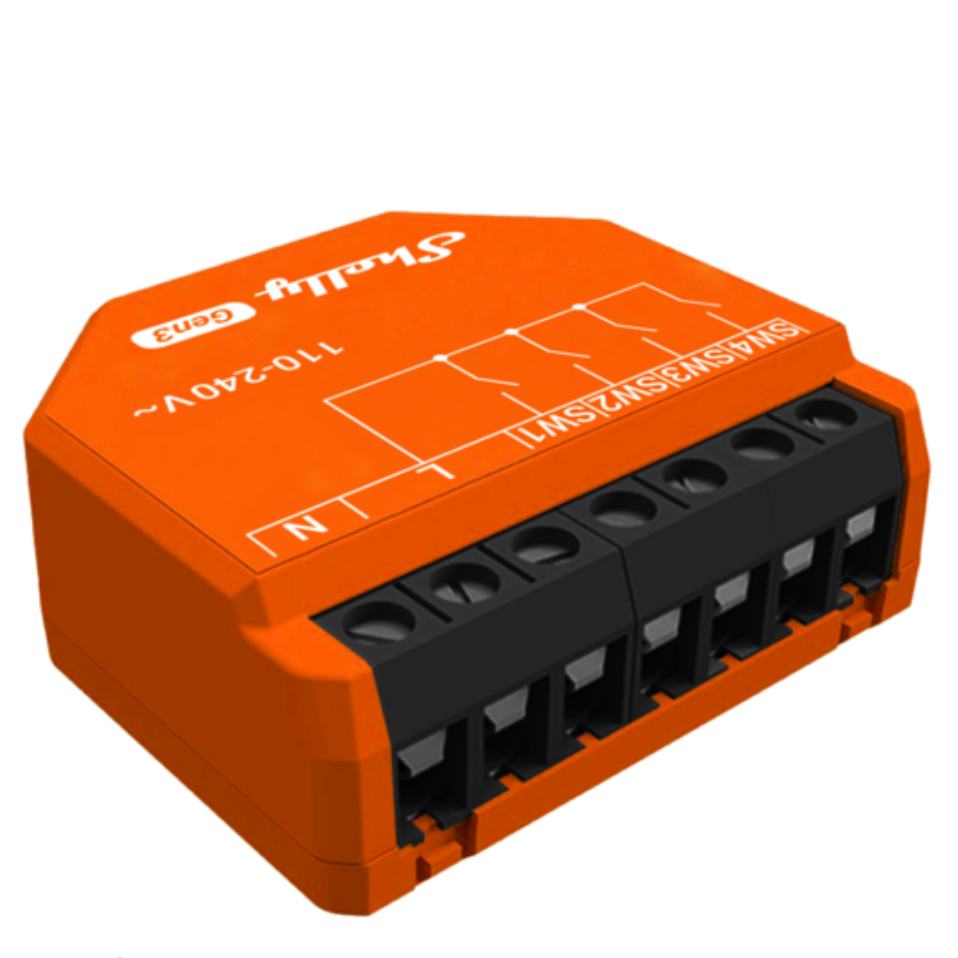 Shelly i4 Gen3 - Módulo de ativação de cenários para automação WiFi - 4 entradas