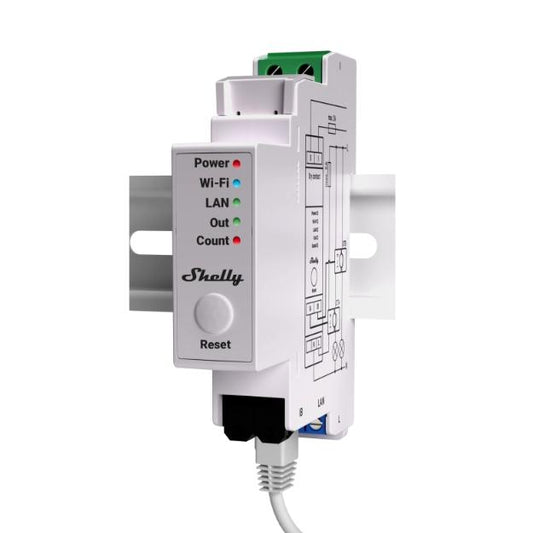 SHELLY EM-50 Pro - Módulo WiFi/BT/LAN + 2 núcleos de 50 Amperes