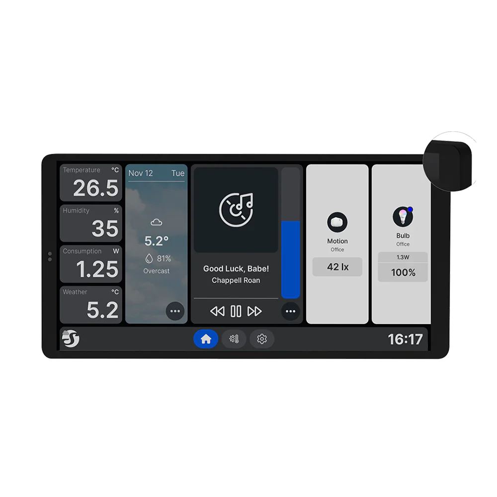 Shelly Painel tátil de parede com ecrã de 6,95″ WiFi Bluetooth em Preto - Wall Display X2