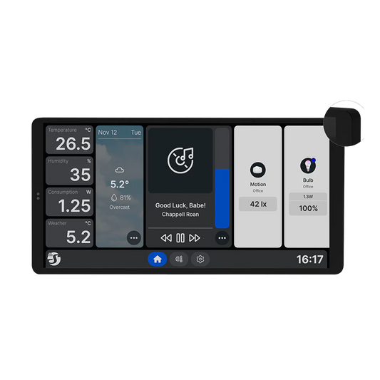 Shelly Painel tátil de parede com ecrã de 6,95″ WiFi Bluetooth em Preto - Wall Display X2