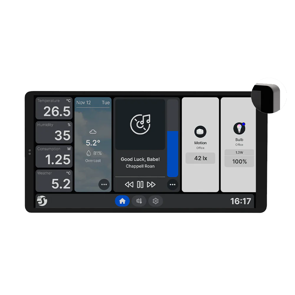 Shelly Painel tátil de parede com ecrã de 6,95″ WiFi Bluetooth em Silver - Wall Display X2