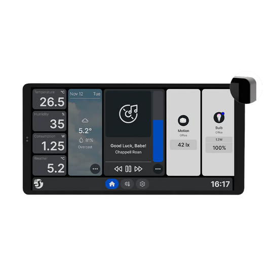 Shelly Painel tátil de parede com ecrã de 6,95″ WiFi Bluetooth em Silver - Wall Display X2