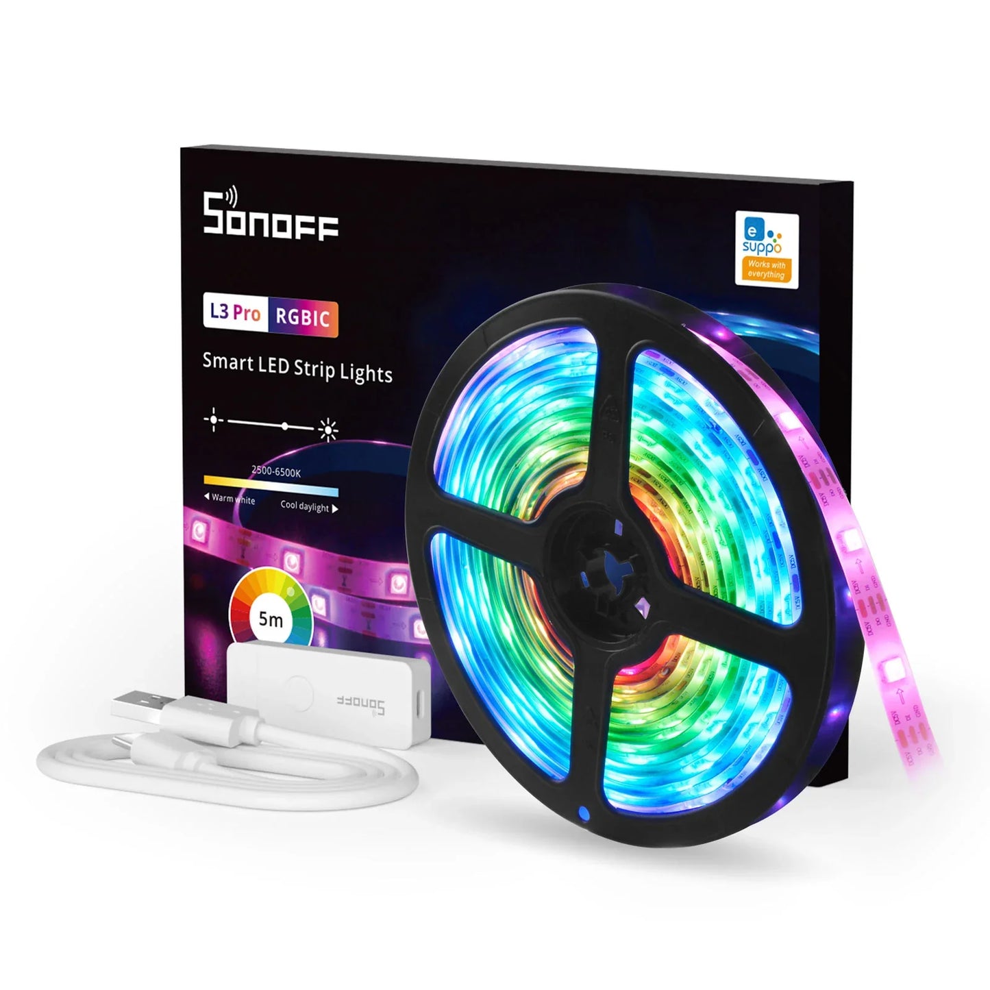 Sonoff L3 Pro Fita LED Smart Wifi RGBIC IP20 5M